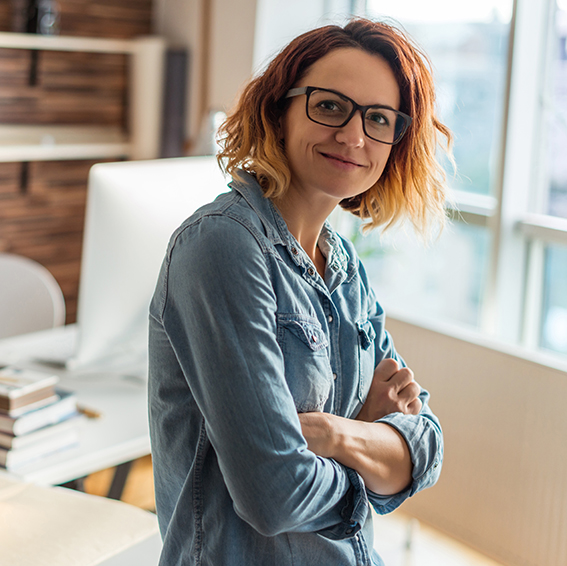 Portrait of a young female entrepreneur posing in an office.
